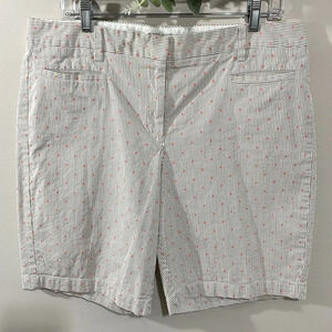 Lands’ End Fit 2 Striped Polka Dot Chino Bermuda Shorts 14